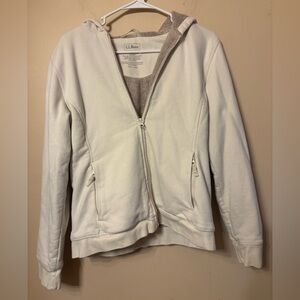 L.L. Bean Women's Off-White cozy hooded Jacket